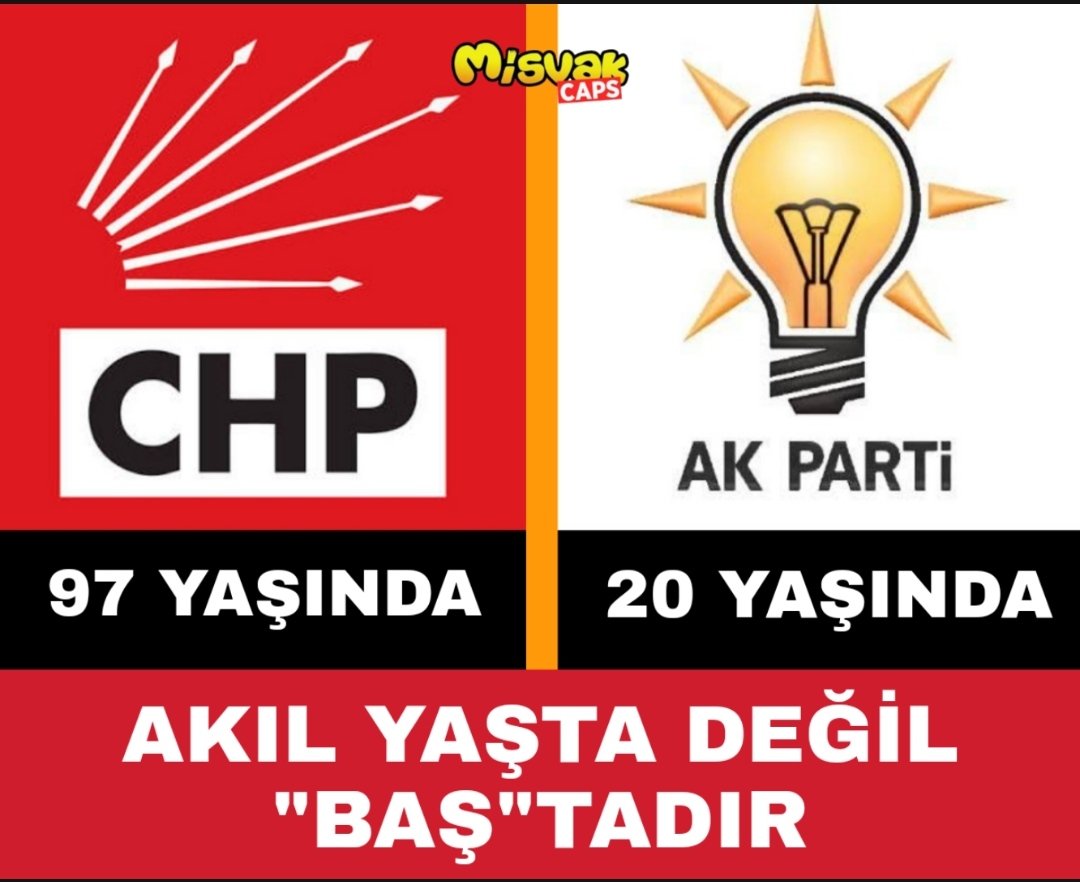 Akıl yaşta değil, 'baş'tadır. 
#AKParti20Yaşında