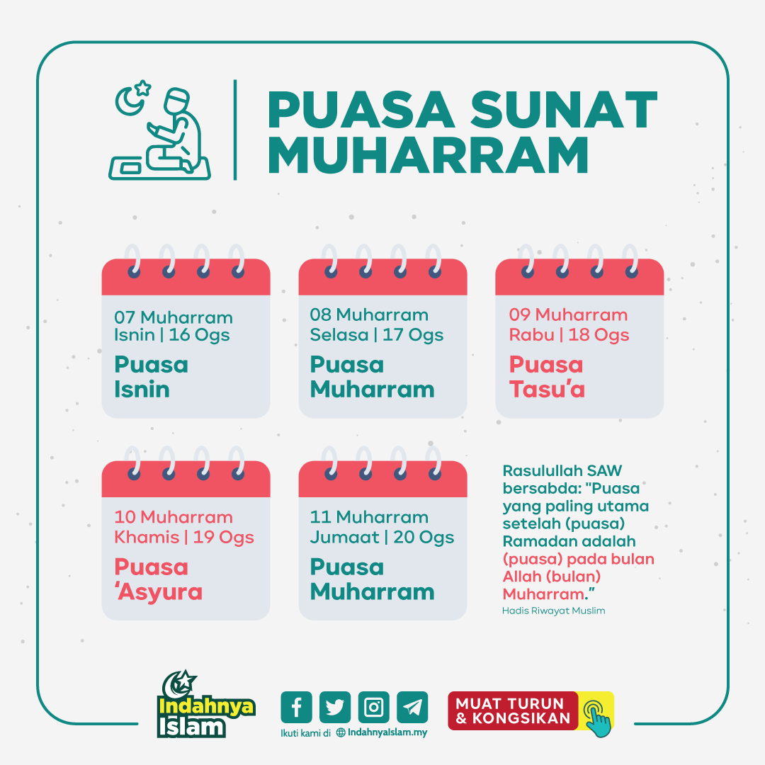 Indahnya Islam On Twitter Jom Puasa Sunat Muharram Bermula Esok Rasulullah Saw Bersabda Puasa Yang Paling Utama Setelah Puasa Ramadan Adalah Puasa Pada Bulan Allah Bulan Muharram Hadis Riwayat Muslim Https T Co Yimwh8omjf
