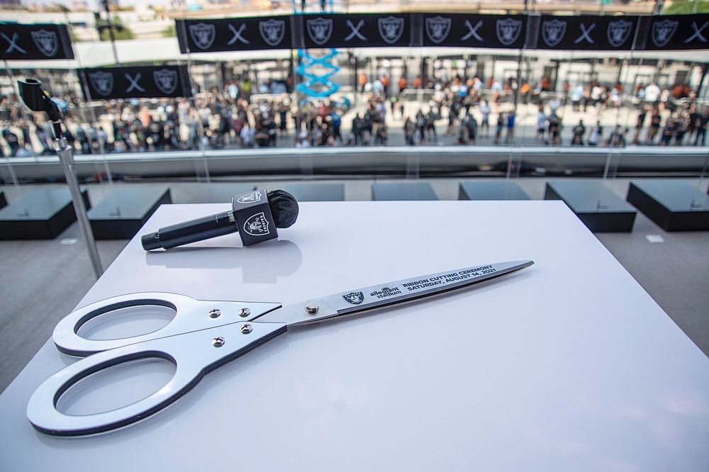 Some moments from the ribbon cutting ceremony here <a href="/AllegiantStadm/">Allegiant Stadium</a> before the first <a href="/Raiders/">Las Vegas Raiders</a> preseason game. Photographed for <a href="/LVSportsBiz/">LVSportsBiz.com</a> #preseason #football #raiders #RaiderNation