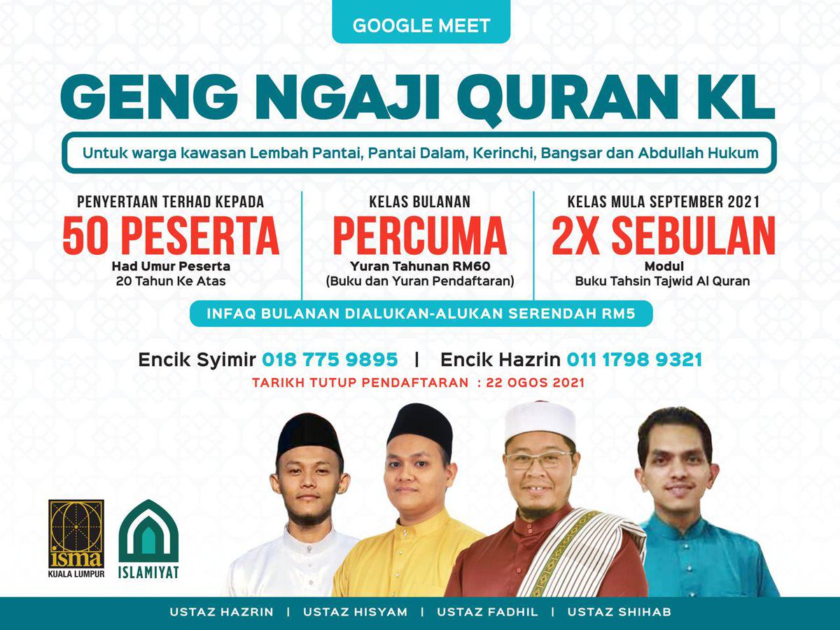 PLembahPantai's tweet photo. Wahh, ada kelas mengaji untuk lelaki dewasa! Jom daftar sekarang. https://t.co/BL8DWT6tqr