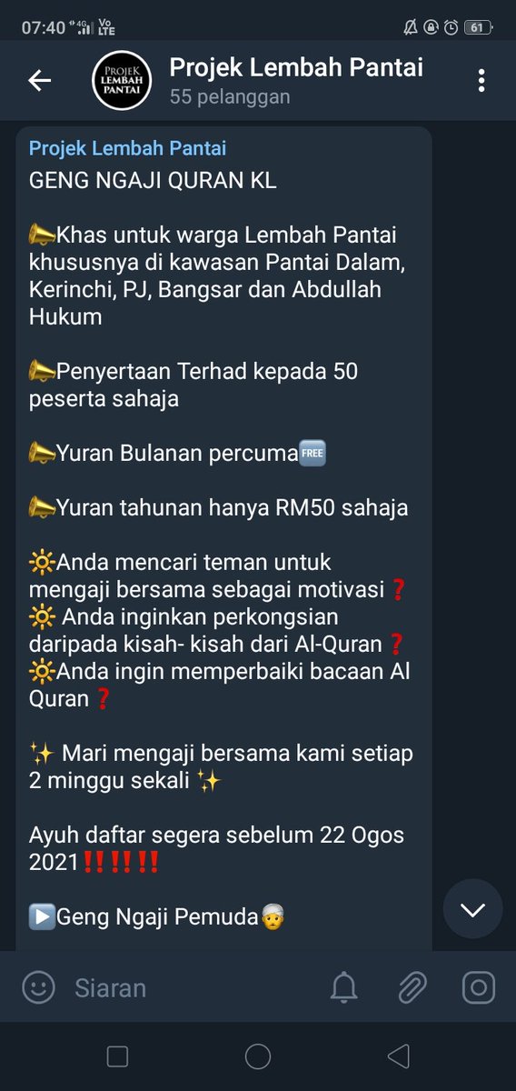 PLembahPantai's tweet photo. Wahh, ada kelas mengaji untuk lelaki dewasa! Jom daftar sekarang. https://t.co/BL8DWT6tqr