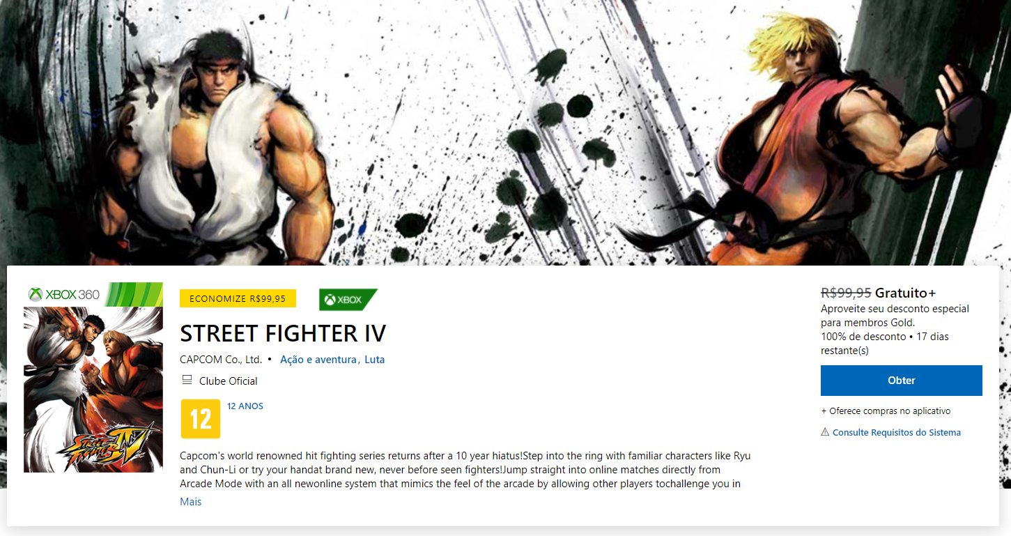 Wario64 on X: Street Fighter IV is free on Xbox Games with Gold Brazil  (sign in with your regioned XBL Gold account to claim)    / X