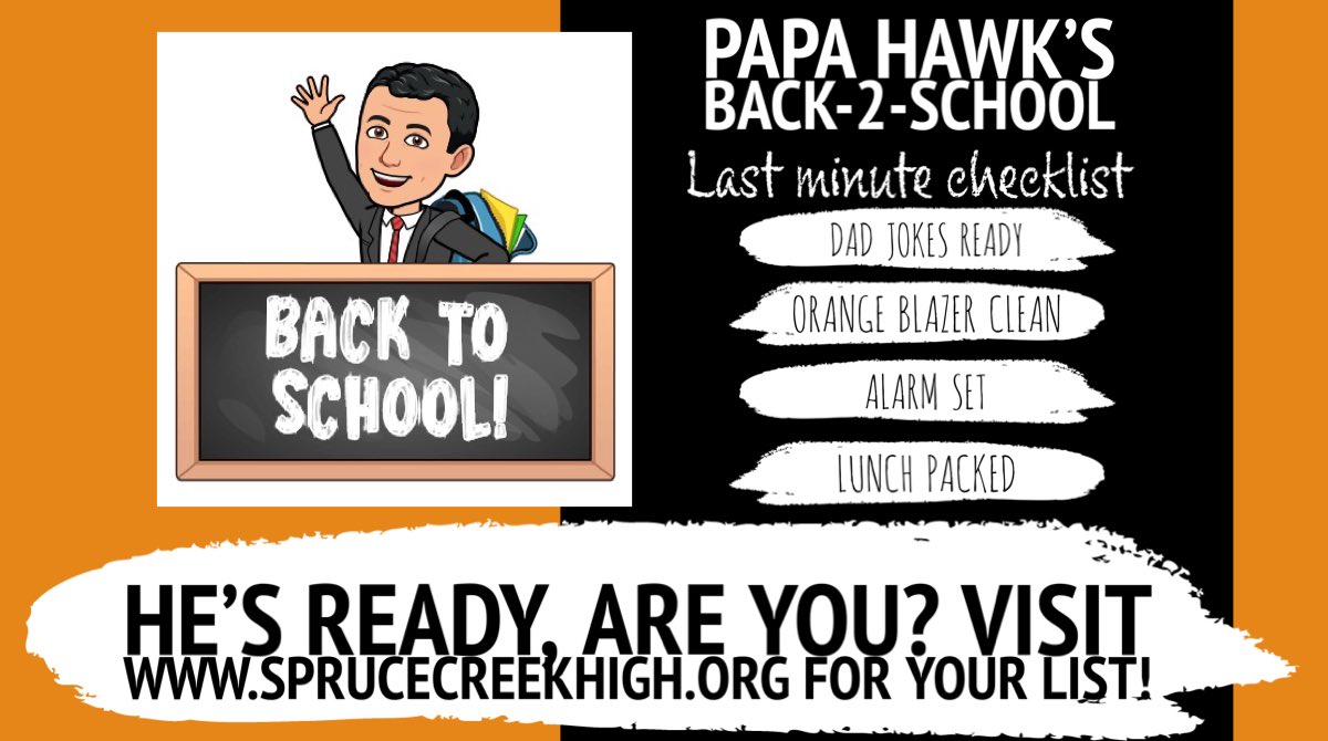 Spruce Creek High (@greatday2bahawk) on Twitter photo Visit SpruceCreekHigh.com for important information for Monday. We can’t wait to welcome you back to the nest! It’s a great day to be a Hawk! Visit SpruceCreekHigh.com for important information for Monday. We can’t wait to welcome you back to the nest! It’s a great day to be a Hawk!