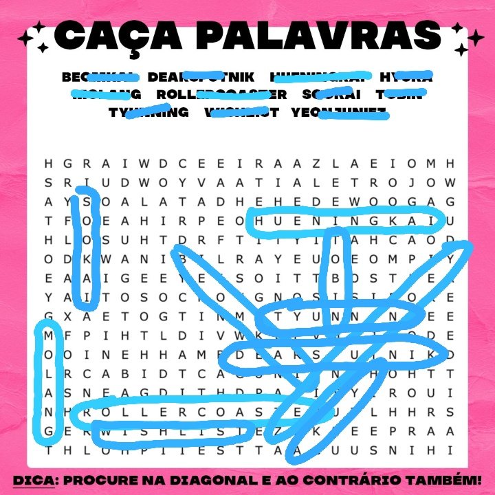 baeyuxds's tweet photo. @KangTaehyunBR @TXT_members Eu sou muito ruim em caça palavra, mds 

#TeamMewtwo
#HUENINGKAI 
@TXT_members 
#OurSputnikHueningKai https://t.co/SrqhqlJjpu