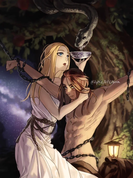 Eren and Historia as Loki and Sigyn✨
#erehisu #エレヒス 