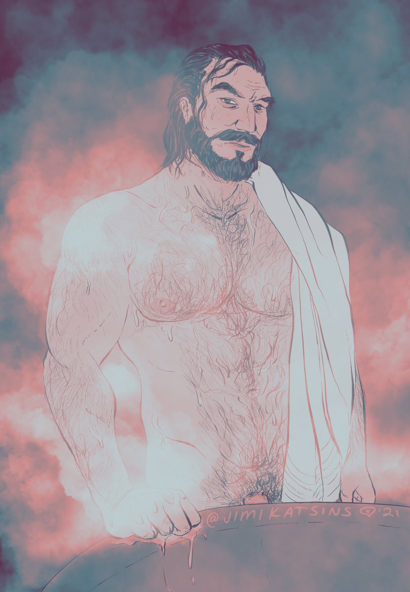 You weren’t expecting anyone to be in the showers this late at night, certainly not a dripping Dr. Caustic. You realize you’ve been staring, and with a grunt he calls you a weak-willed voyeur. You stammer an apology.

His gaze softens.

He asks if all you intend to do is look.