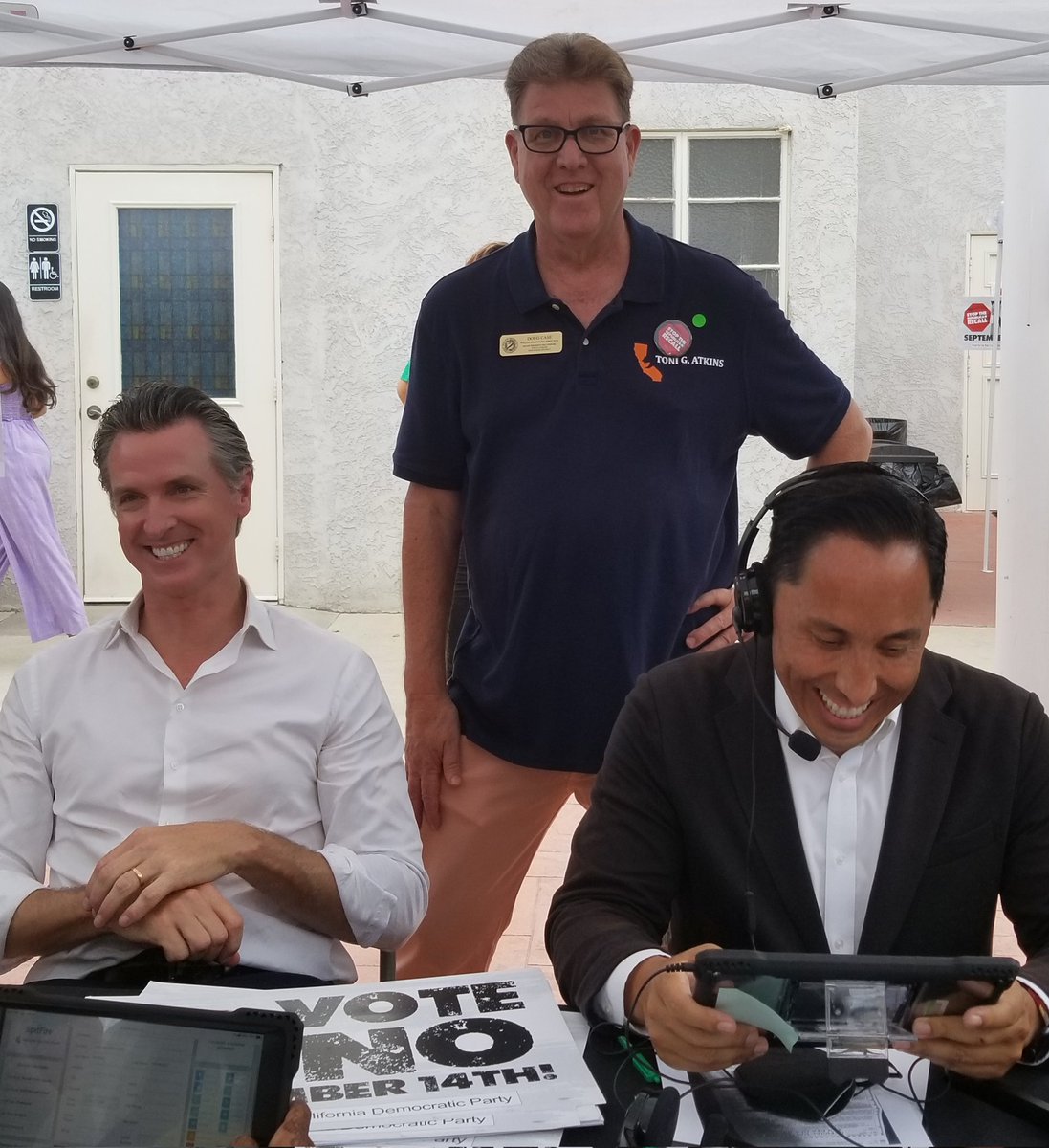 DougCaseSD's tweet image. With Gov. Newsom and Mayor Gloria today at the San Diego No on the Republican Recall phone bank.
#StopTheRepublicanRecall