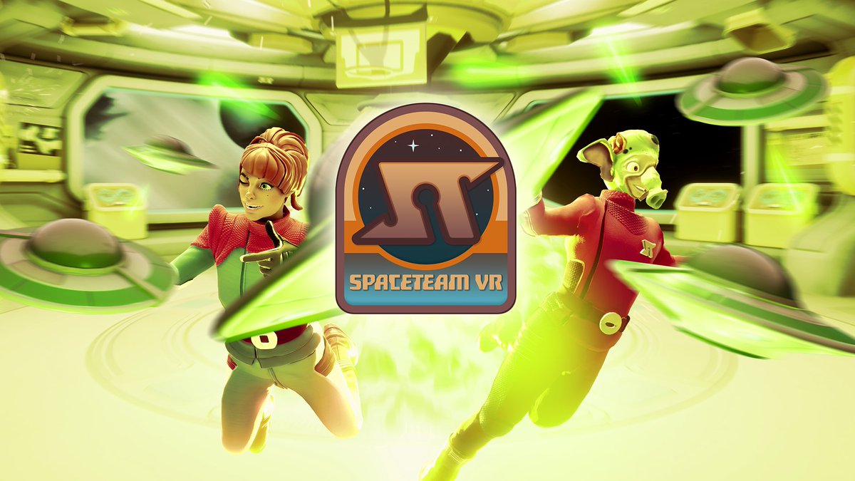 SpaceteamVR's tweet photo. Teaser Time! We have a new special event starting on Thursday Aug 26th. "The Coming of the Martians" celebrates 68 years since the release of the "War of the Worlds" movie. Play #SpaceteamVR with your friends during the event, shoot down UFOs and unlock the Martian Green uniform. https://t.co/gaBa0ozzsm