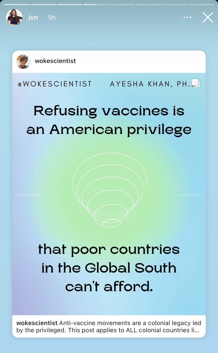 After a tough, long week- all I needed to life my spirits was: 
- interesting cases on-call
- learning about new bugs &amp; drugs 
- open my Instagram to see someone way cooler than me share my work. Thank you <a href="/jvn/">Jonathan Van Ness</a> ♥️ 
Refusing vaccines is a privilege. 

#clinmicro #CovidVaccine