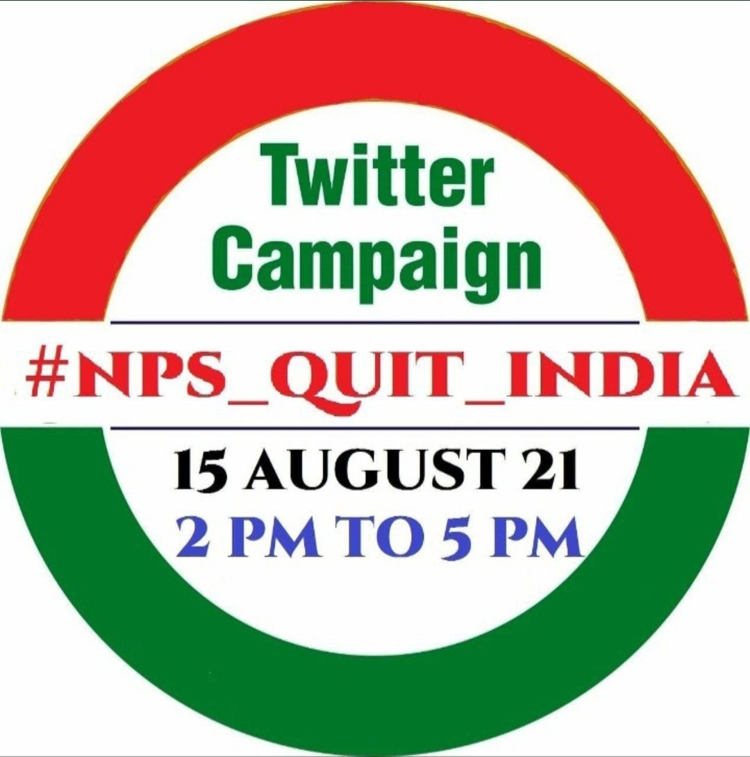 <a href="/TNpsefr/">Team NPSEFR</a> <a href="/NPSEFR/">NPSEFR®</a> <a href="/News18india3/">Zee_Rajsthan_news</a> <a href="/BUNDINPSEFR1/">BUNDI @NPSEFR</a> 
#NPS_QUIT_INDIA 
🔥 *तेरा कुछ कहना खतरनाक हो या ना हो, तेरा चुप रहना खतरनाक है।*

#NPS_QUIT_INDIA

All India Twitter Campaign 

15 August 2021

2 PM To 5 PM
