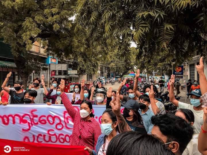 Monywa’s main strike fearlessly took the streets to overthrow Genocidal Military despite tight security of Junta &amp; daily suppressions. #AcceptNUG_RejectMilitary #Aug15Coup #WhatsHappeningInMyanmar