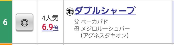 本命決めました…(タキオンの孫馬だし…) 