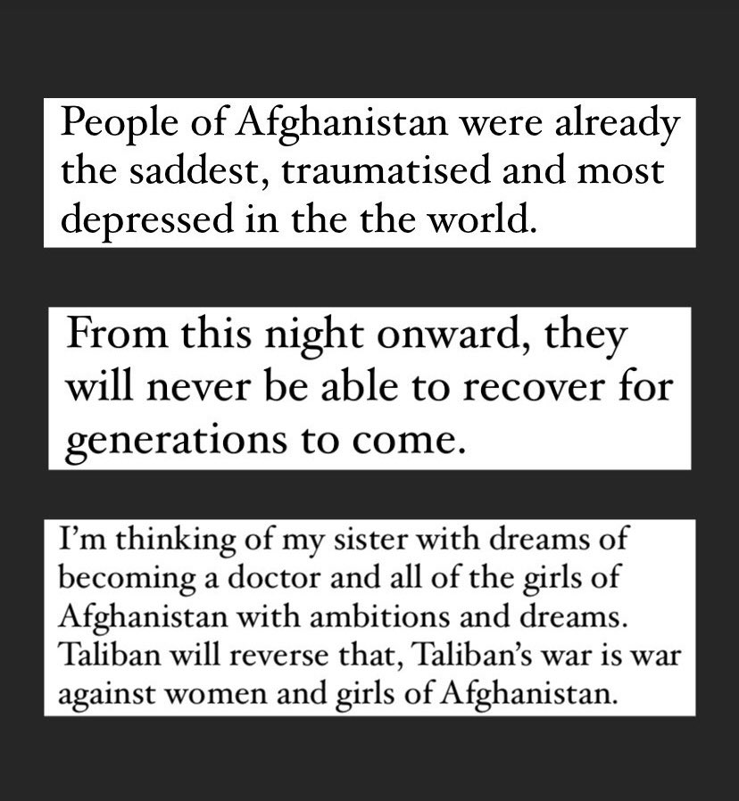 The dreams perished, women and girls caged, soldiers cried of how they were betrayed and so many heart are broken in just a few days. 

And the world watched us suffer! 

#Afghanistan #AfghanistanBurning