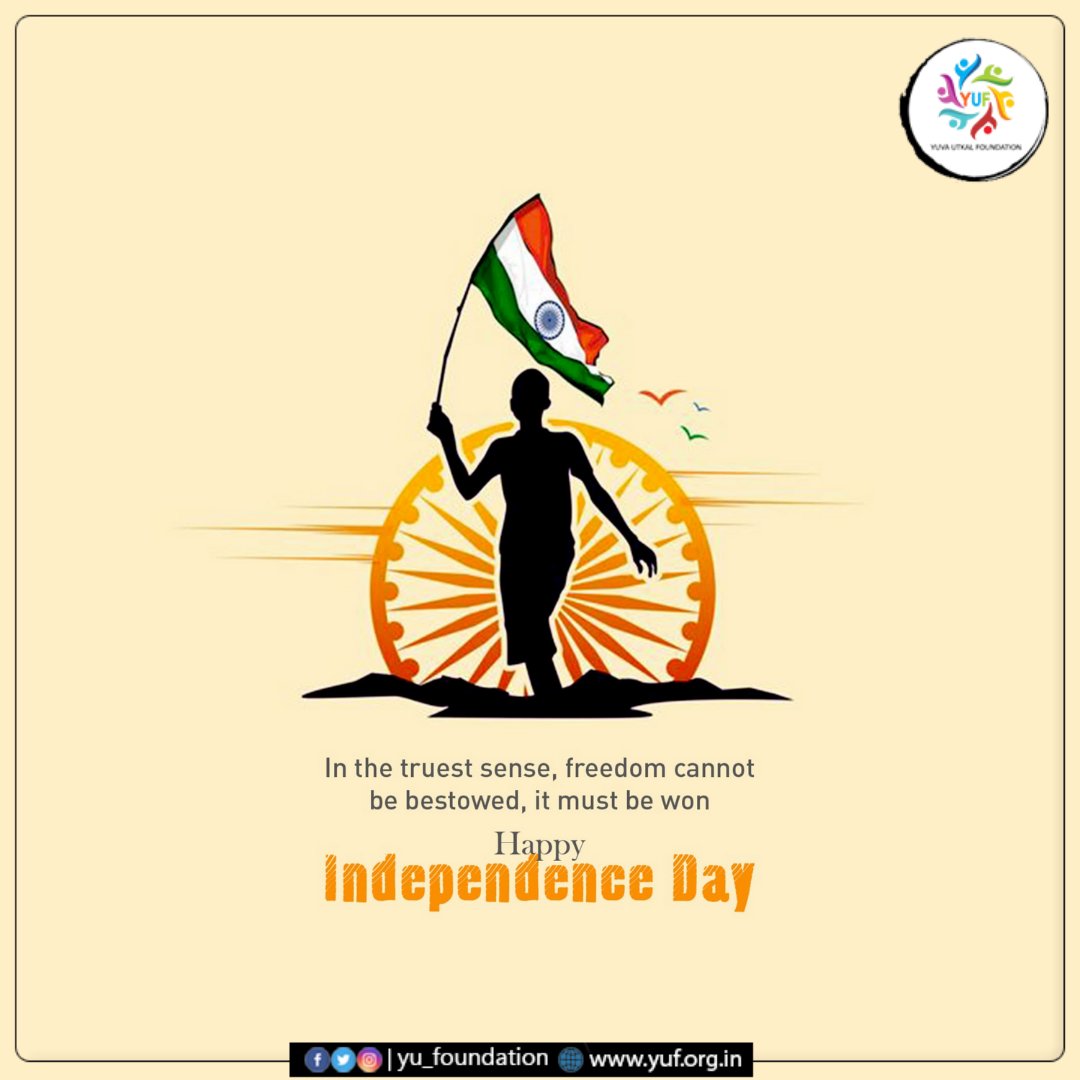 YU_FOUNDATION's tweet photo. This Independence Day, let's salute the sacrifices made by our freedom fighters and soldiers who made the dream of independent India a reality.
#happy75thindipendenceday 
#NewIndia #ThisIndipendecence https://t.co/K9ypYUfZ6Z