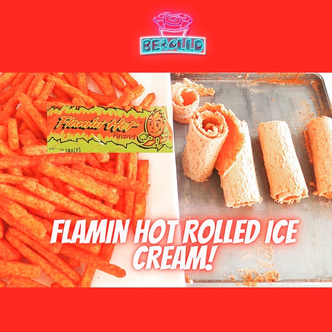 BeRolld's tweet image. Flamin hot rolled ice cream 🔥 🔥 #flaminhot #rolledicecream #icecream #BeDifferent