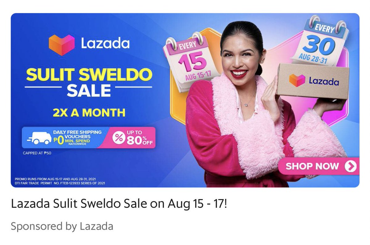 menggalurks's tweet photo. I saw my tita opening a delivery app on her phone tapos naaninag ko si Maine! Sabi ko, “pa-screencap naman niyan” 

Kung saan saan makikita ang Lazada ad ni Maine! Saya!! 😄💙 @LazadaPH 

MAINExLazada SulitSweldoSale
#MaineForLazada #MaineMendoza
#LazadaSulitSweldoSale https://t.co/91WIbxzJRN