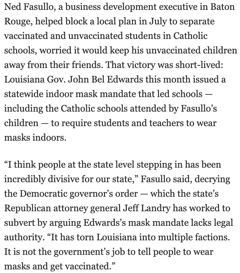 ddiamond's tweet photo. Businessman in Baton Rouge: “It has torn Louisiana into multiple factions.”

9-year-old in Portland: “It’s just a mask.” https://t.co/MYxq8GeCvV
