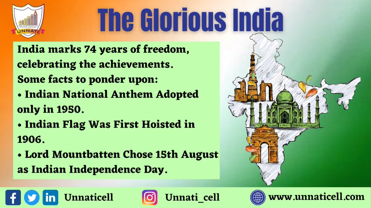 UNNATICELL's tweet photo. Happy Independence Day Proud Indians! It's not a privilege but a right. 
#IndependenceDayIndia 
#IndependenceDay2021 
#FreedomDay 
#15August 
#IndependenceDaySpecial 
#peace https://t.co/1cCpsFR4ne