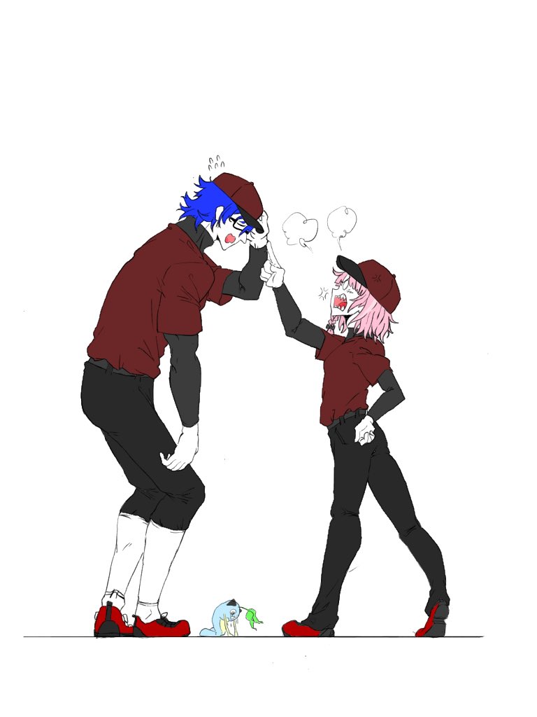 #まめねことレオス
#笹の絵 
試合後、個別に呼ばれてレバガチャ出禁を言い渡されるレオス君 