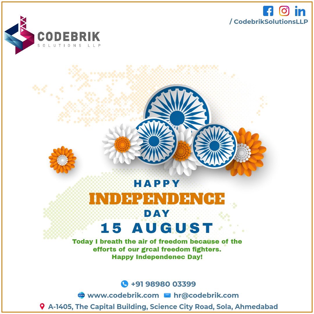 codebrik's tweet image. @codebrik  wishing you a happy Independence Day to all of you. 

#India #independanceday  #15thaugust