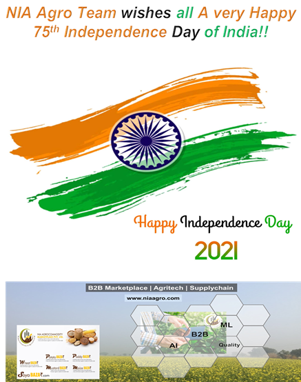 Nia_Agro's tweet photo. NIA Agro Team wishes All a Very Happy 75th Independence Day of India !! https://t.co/rltiLUFZMC