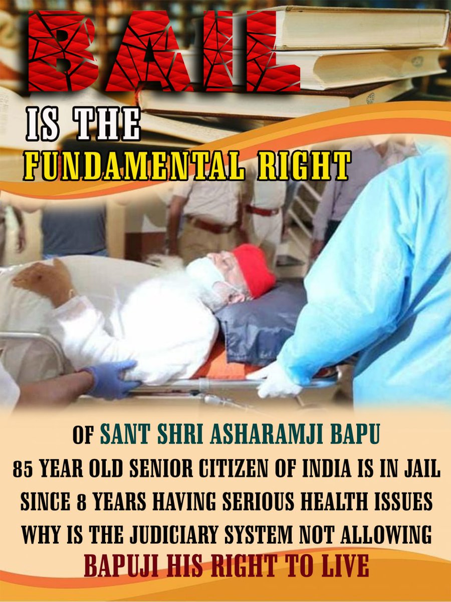 Absolutly right,innocent 85yearsold  Sant Shri Asharamji Bapu को आखिर
#समान_न्याय_का_अधिकार_क्यों_नहीं
Justice For Bapuji