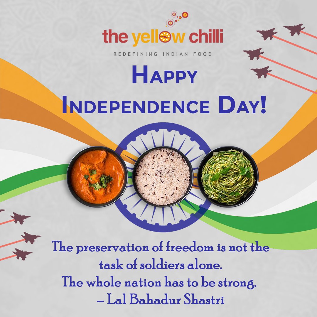 TheYellowChilli's tweet photo. Today is a day to celebrate freedom, faith and memories of our bravehearts. On the joyous occasion of the 75th Independence Day, let's honour the selfless heroes of our nation. 

Happy Independence Day!

जय हिंद।

#IndependenceDay #IncredibleIndia #India https://t.co/5L6lHbxpga