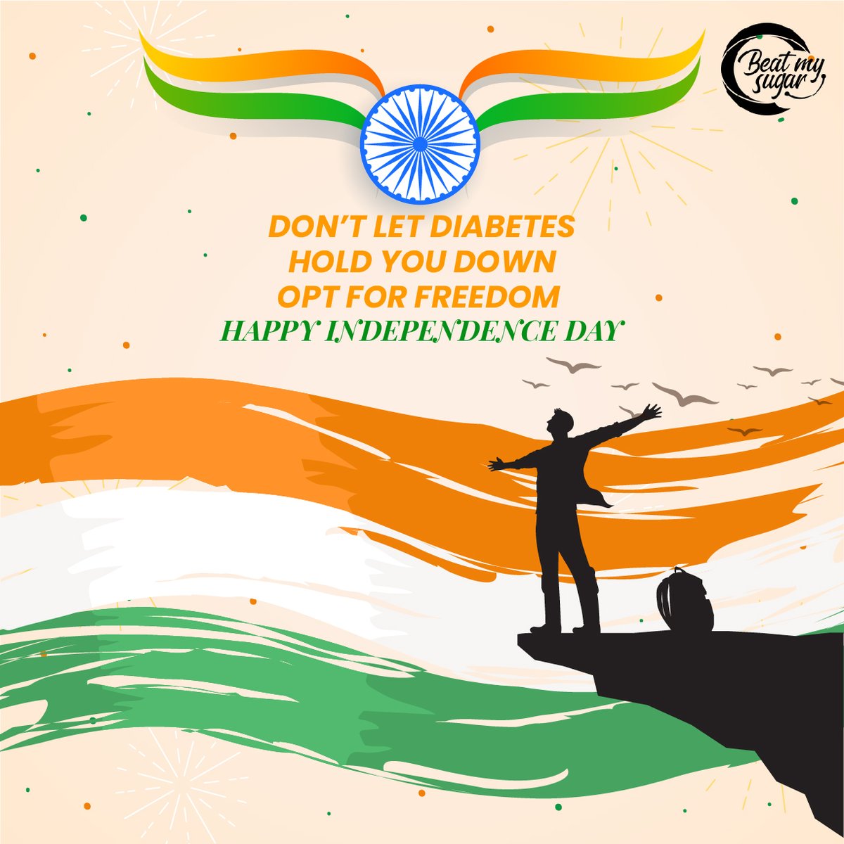BeatMySugar's tweet photo. It's high time we look back at our glorious past and take inspiration from our freedom fighters and those who made India great.
Team BeatMySugar wishes you all a very purposeful Independence Day. 

Visit our website to learn about diabetes management.
https://t.co/CEcnVxUuXG https://t.co/1tGCBIRJ0B