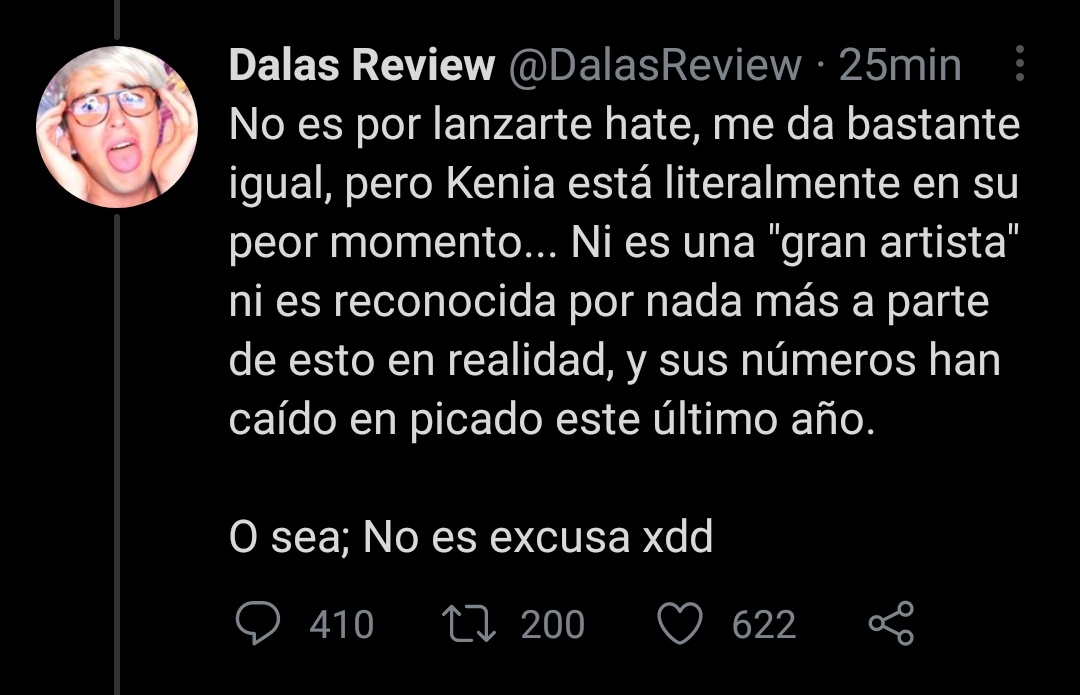 HabZeppy's tweet photo. Que patético @DalasReview rebajando el trabajo de Kenia solo porque no acepto hacer un "debate" en su sucio canal donde dizque dice ser NEUTRAL cuando todos sabemos de que parte esta, en fin otro misógino a la vista que no soporta ver el notorio éxito de una mujer. https://t.co/j4x0OSzbt2