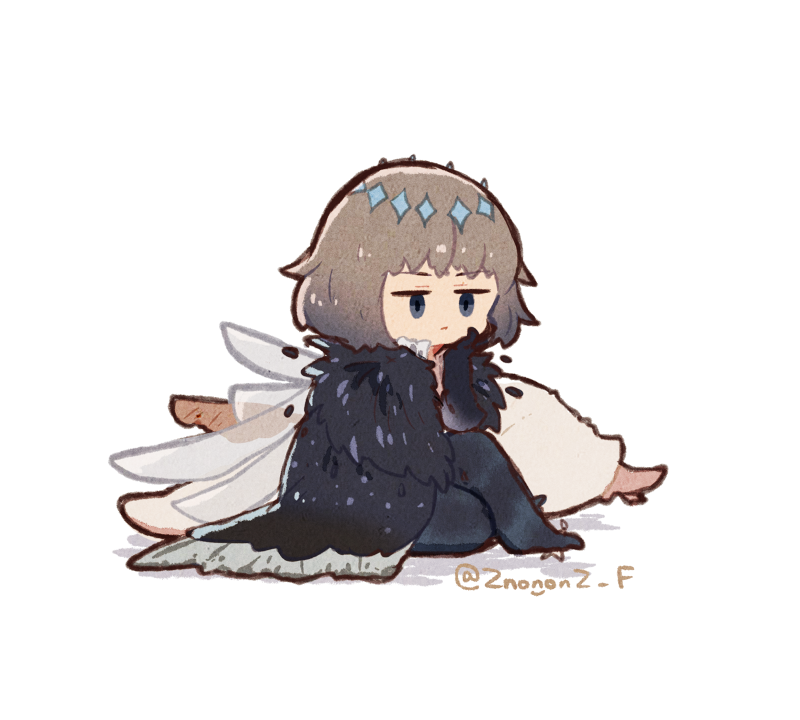 oberon (fate) 1boy male focus wings blue eyes chibi twitter username insect wings  illustration images