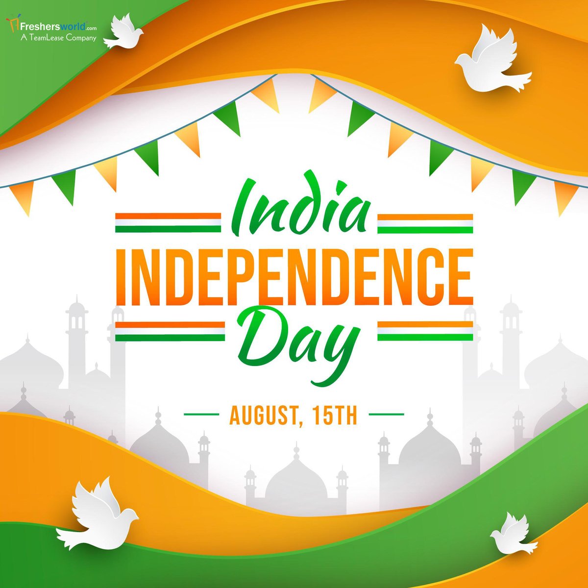 codemanthan's tweet image. Let’s salute #OurGreatNation on its #75thIndependenceDay !
Wish you all a happy and healthy Independence Day!

#HappyIndependenceDay2021 #75IndependenceDay #Freedom #Saluteindianflag #Proud #IndependenceDayCelebrations #TheIndianarmy  #Proudtobeindian #Teamlease #Freshersworld