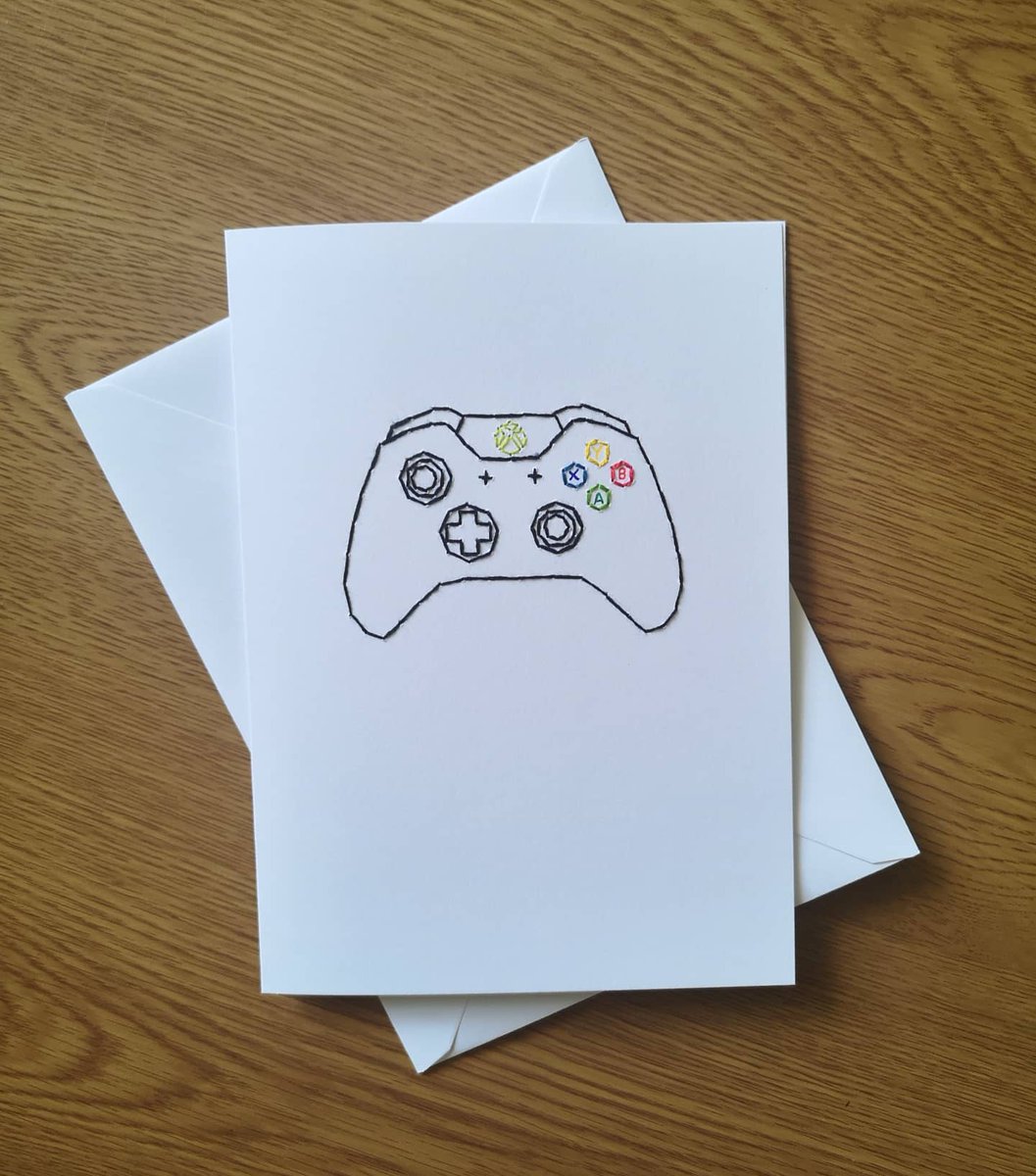 amyeat94's tweet photo. One for the xbox lovers 🎮
.
Are you team xbox or team playstation? It's certainly team xbox with my partner and brothers! 😅
.
As always, this card can be personalised for any occasion! ☺️
#xbox #xboxbirthdaycard #embroidery #handmadebirthdaycard https://t.co/f0lCPPESKk