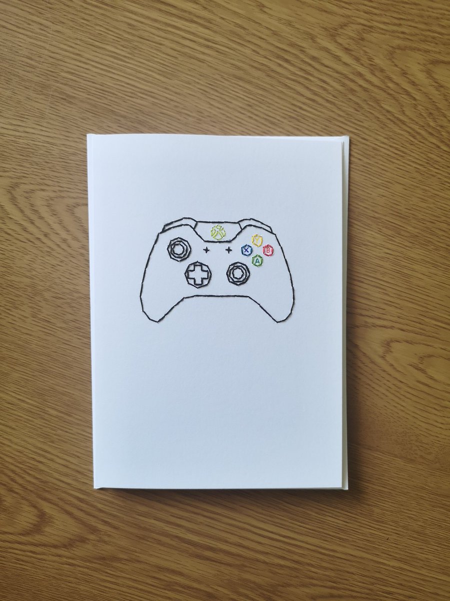 amyeat94's tweet photo. One for the xbox lovers 🎮
.
Are you team xbox or team playstation? It's certainly team xbox with my partner and brothers! 😅
.
As always, this card can be personalised for any occasion! ☺️
#xbox #xboxbirthdaycard #embroidery #handmadebirthdaycard https://t.co/f0lCPPESKk