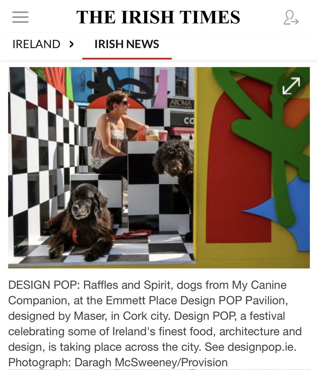 designpopcork's tweet image. ❤️Raffles and Spirit, dogs from My Canine Companion, at one of the #DesignPOP Pavilions, designed by @MaserArt in collaboration with @Crawfordartcafe 

📸 Daragh McSweeney/Provision

@IrishTimes 

irishtimes.com/news/ireland/i…