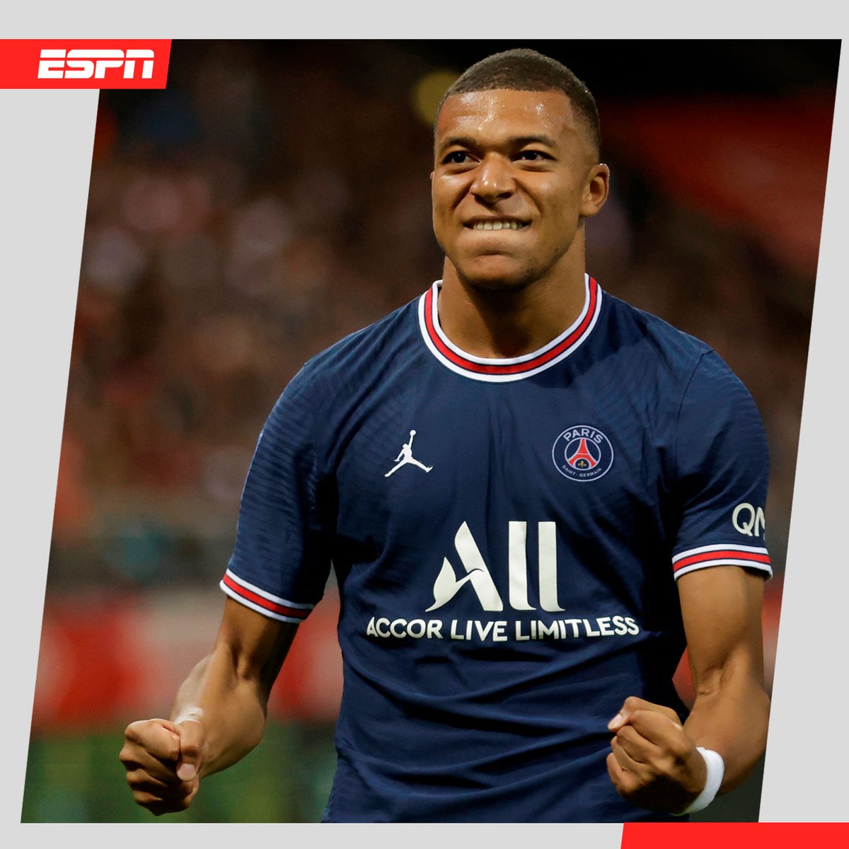 ESPNmx's tweet photo. Segundo gol de la temporada para Mbappé 🙌

¿El último que le veremos anotar con el PSG? 🤔

🔁 RT: Sí, su fichaje con el Real Madrid está cantado.

❤ MG: No, se quedará con Lionel Messi. 

#Ligue1xESPN 

https://t.co/euEMEw3vG4 https://t.co/e4mOKrugD6