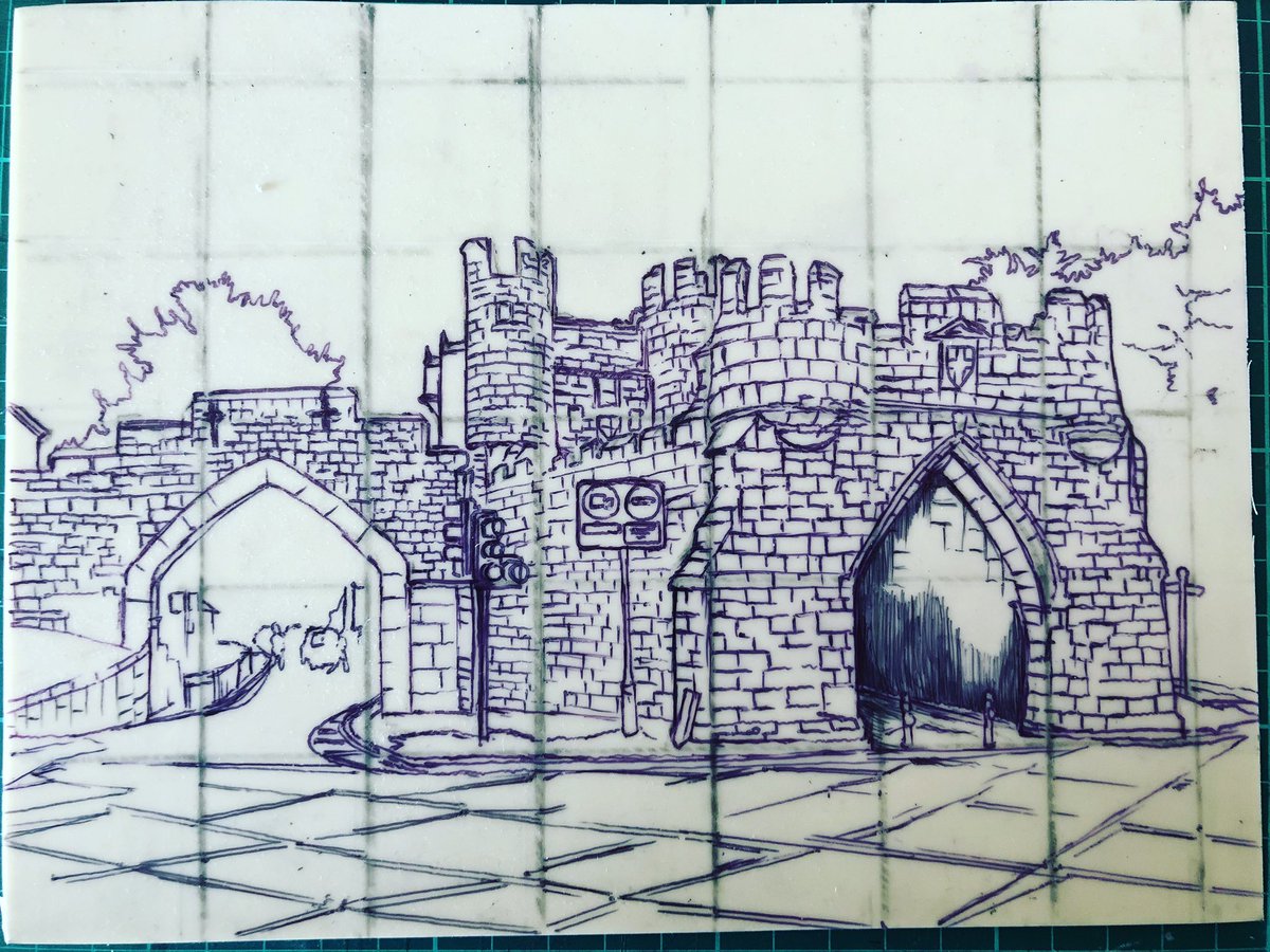 shaunaldo1's tweet photo. Good evening @HandmadeHour just an update on my latest piece of brick work! #walmgatebar #york #allyork #linocut #historicyork #artontwitter #streetsofyork and the early carving stages of my design. https://t.co/wNUL0NiYsk