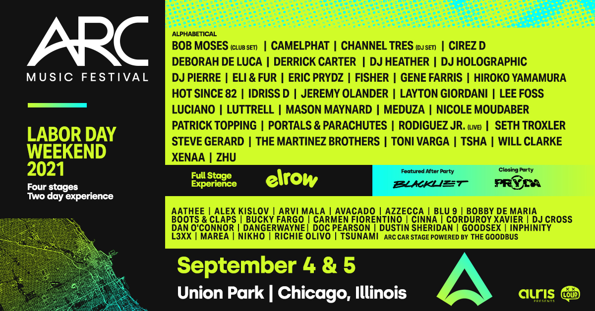 LESS THAN ONE WEEK until this massive <a href="/arcmusicfest/">ARC Music Festival</a> lineup takes over Chicago!

Grab your pass: feverup.com/m/97445?thm=26