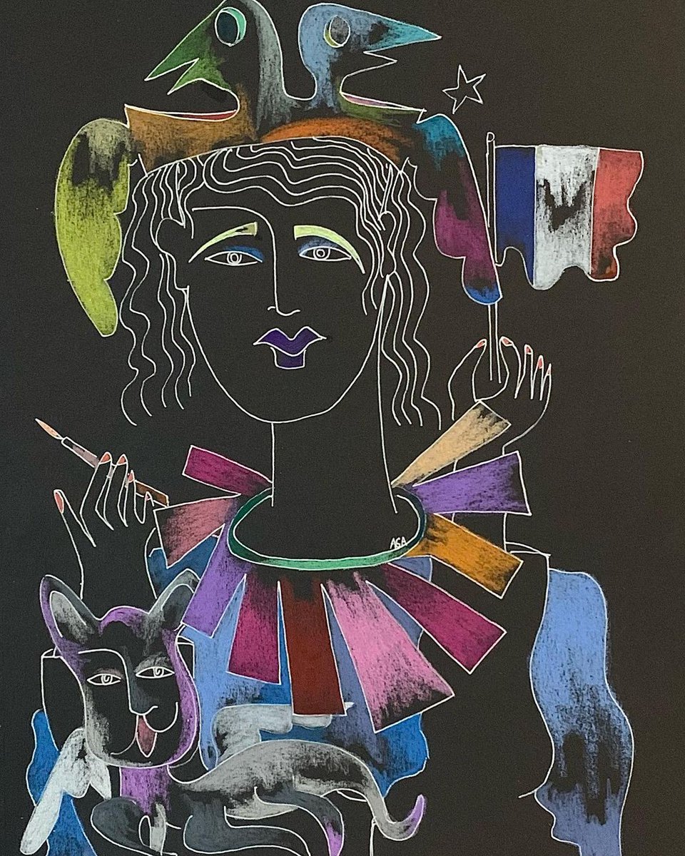 @aarongilbertarnold
Portrait Of Caroline de Jast 3. by AGA - Mixed Media On Paper - 9x12 Inches.

#parisart #frenchart #artfrance #louvre #impressionism #matisse #monet #colorful #catart #artfashion #fashiondrawing #artdesign #arteurbano #peinture #germanart #artbook