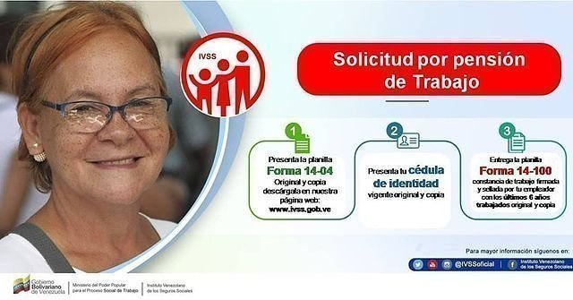 #28Ago | Amigos y Amigas, si cumpliste la edad requerida por el #IVSS y tienes 750 semanas cotizadas, ya puedes solicitar tu Pensión por Trabajo ante cualquiera de las #OAIvss a nivel nacional en las Semanas Flexibles
#TrabajoJuntoAlPueblo     
<a href="/MagaGutierrezV/">Magaly Gutiérrez Viña</a>
<a href="/ivssoficial/">.</a>