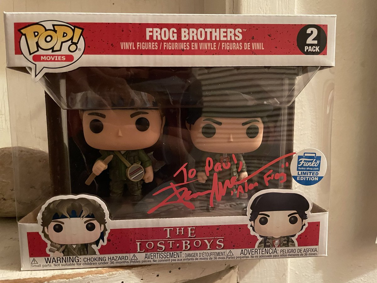PauknRoses's tweet photo. Got to meet @JamisonNewland at @Traders_Village today and he signed my #LostBoys #AlanFrog #FrogBrothers @funko #SummerOfSantaCarla #FuckCancer https://t.co/CSFHGPI0n9