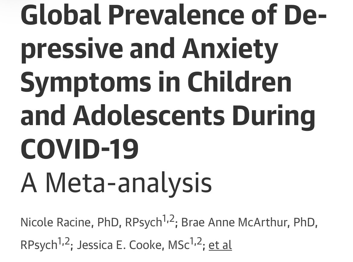 rosenbusch_'s tweet image. Eine Metaanalyse von 29 Studien mit 80.879 Kindern und Jugendlichen zeigt dass sich die Prävalenz von Depressionen und Angststörungen in dieser Bevölkerungsgruppe während der Pandemie verdoppelt hat - jamanetwork.com/journals/jamap…