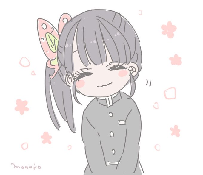 もなこさんがTwitterに投稿した栗花落カナヲ(鬼滅の刃)のイラスト。