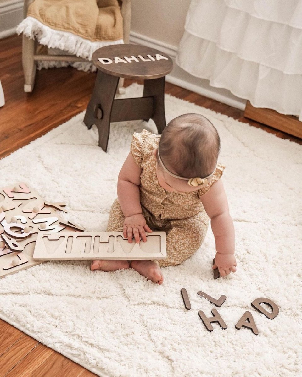 Finding the perfect rug is as easy as A B C! Meganhmcnulty's little one is learning new things every day and enjoying every second of it with the help of a comfy Trellis Shag rug at the base.---bit.ly/3kKOOZh