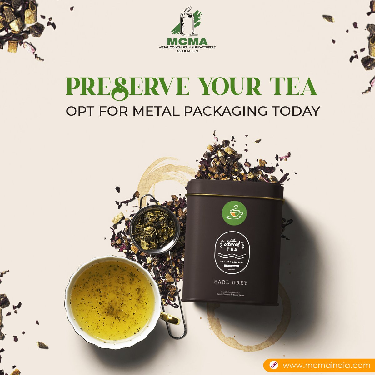 MCMA_SPEAKS's tweet photo. Do you know storing tea in a metal can perfectly preserves the product inside the container, which helps to preserve the colour, taste, and odour of tea or coffee for a longer time.
#Tinplate #Tinfree #TinfreeSteel #MCMA #MetalPackaging
#MetalContainer #MetalCan https://t.co/4Vu8XVX9Uf
