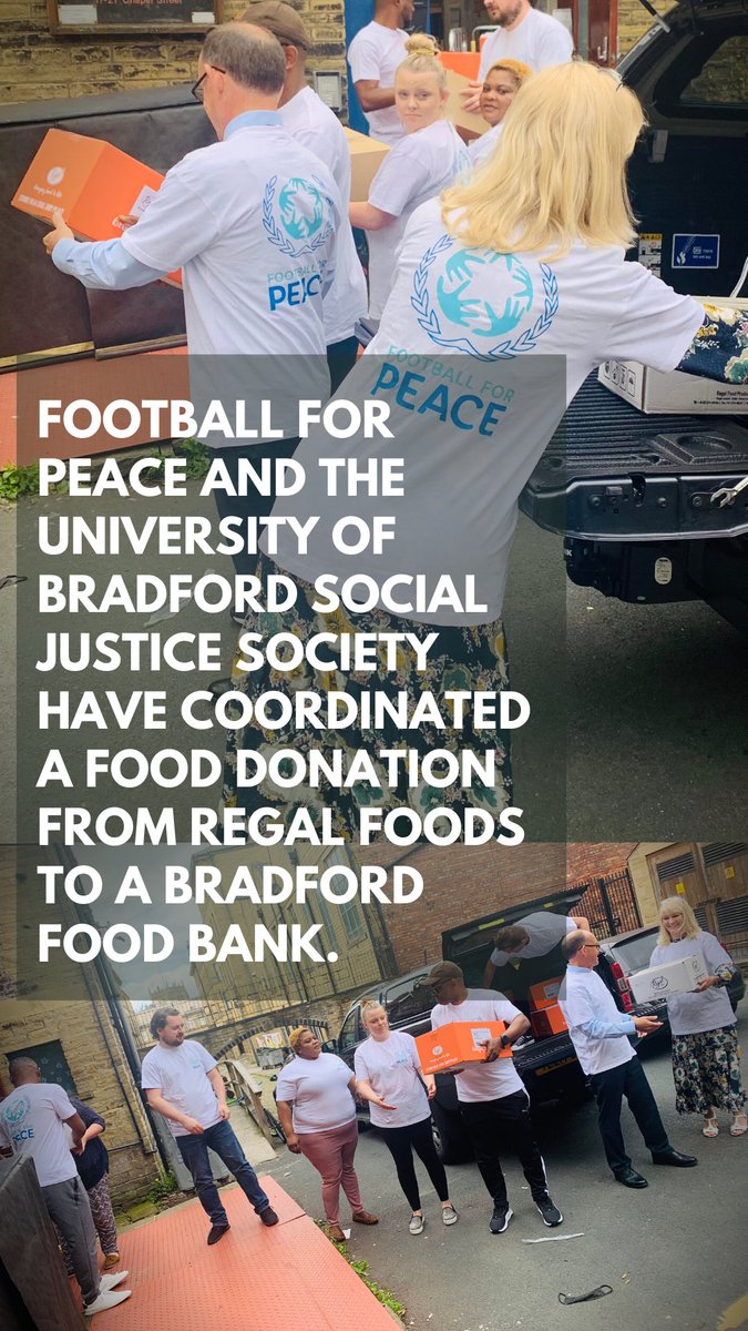 FfP_Global's tweet image. Football for Peace with the @UniofBradford partnered with @RegalFoods to donate food to a foodbank in Bradford.

Big thank you to @RegalFoods, @ikramofficial, @briantheroomie , Vice-Chancellor @ShirleyCongdon and all students and staff involved !

#ffpfooddrive