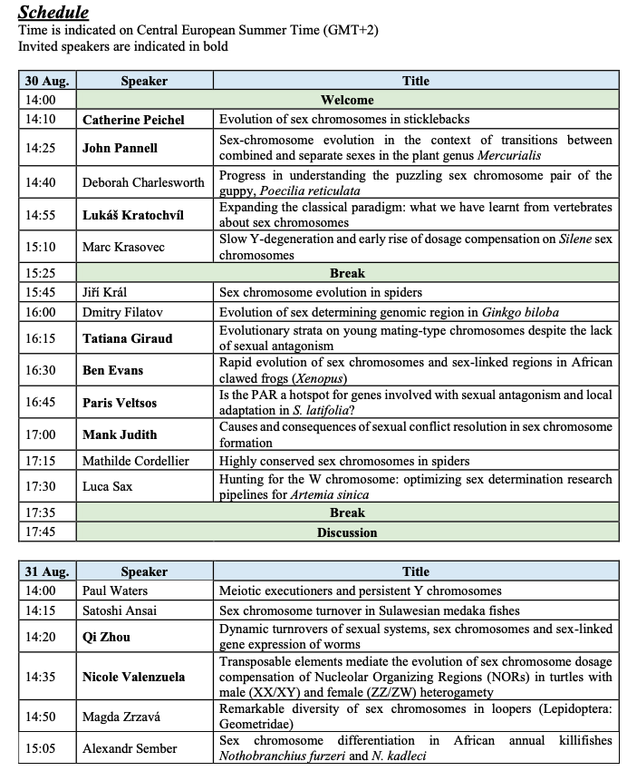 WenJuanMa84's tweet photo. Looking forward to our #ESEB satellite symposium starting tomorrow😃
 
with a wonderful line-up of invited speakers by
@stepheniwright
@judithmank
@sexchrlab
@tony_gamble1
@bioboatr
@alexander_suh
@zhouqi1982
@astrid_boehne
@parisveltsos 
Many thanks @eseb_org @JEvBio for support https://t.co/kJxOoVUAC5