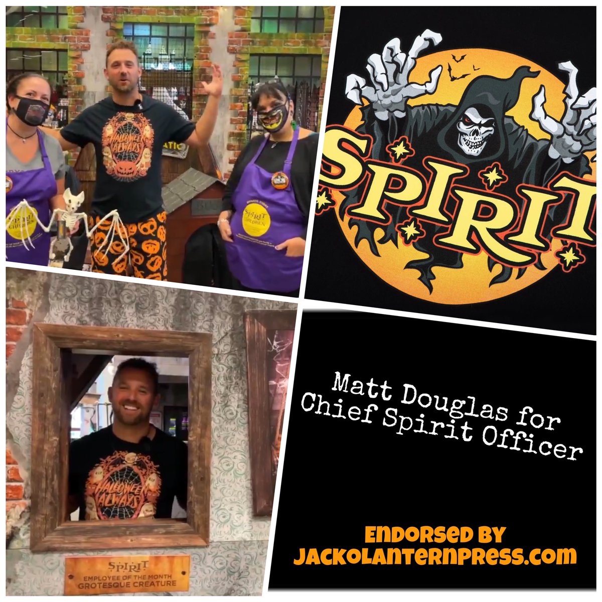 Jack-oβ-Lantern Press (@jackolpress) on Twitter photo JackoLanternPress.com endorses Matt Douglas for Chief Spirit Officer. <a href="/SpiritHalloween/">Spirit Halloween</a> @Nightmare365pod #halloween #stayspooky #haunted JackoLanternPress.com endorses Matt Douglas for Chief Spirit Officer. <a href="/SpiritHalloween/">Spirit Halloween</a> @Nightmare365pod #halloween #stayspooky #haunted