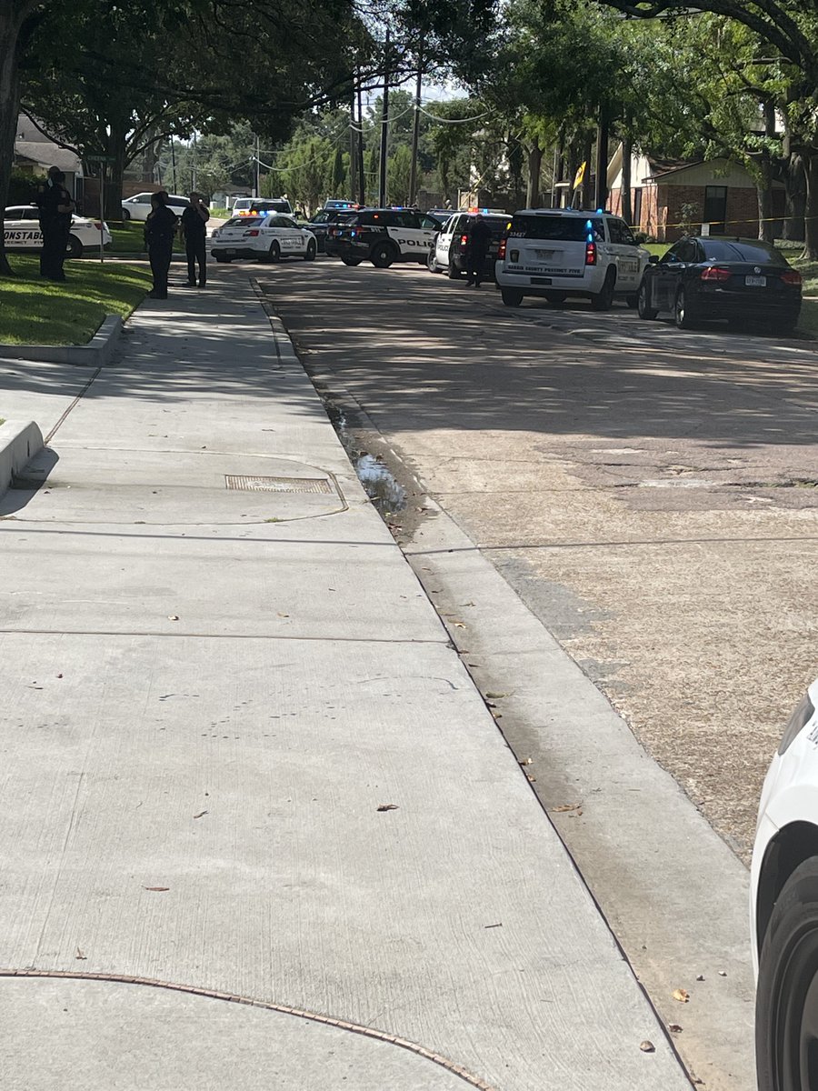 A suspect has been taken to the hospital after an officer-involved shooting this morning in the 10300 block of Mullins. Another woman was taken to the hospital after being stabbed by the suspect. HPD is on scene and is handling the investigation.