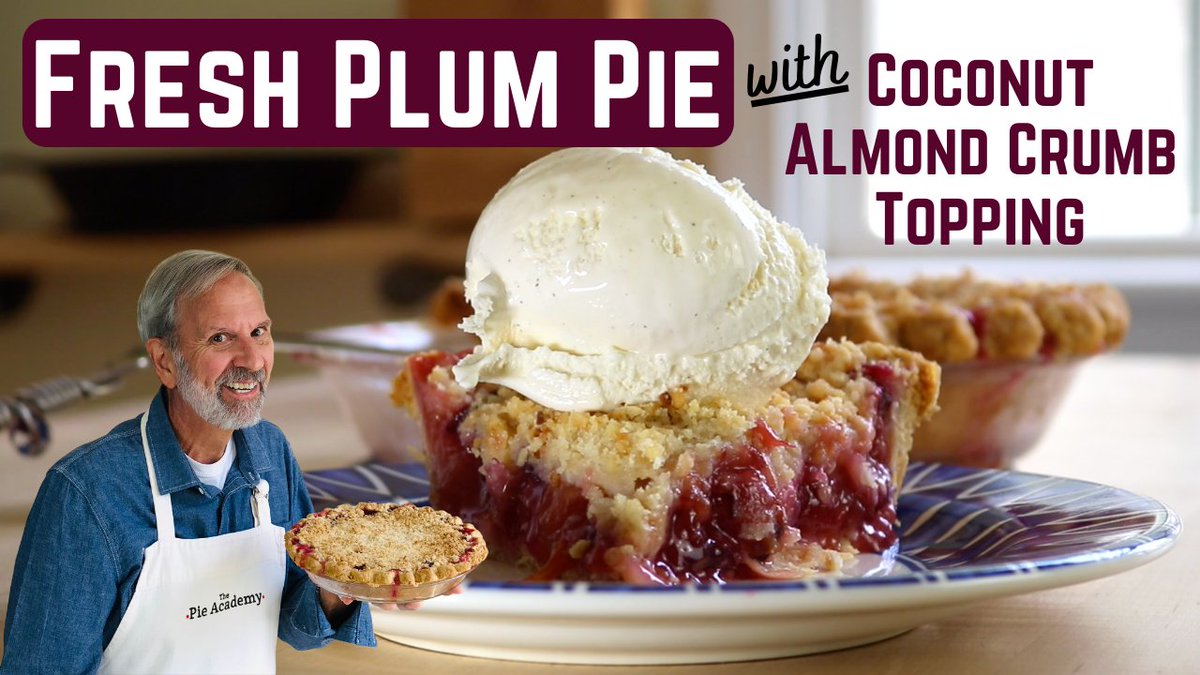 thepieacademy's tweet photo. Hey there pie friends. Don't put summer in the rear view mirror until you've made one of the best late season fruit pies going: PLUM! Check out my latest recipe and my love letter (love video?) to plum pie. https://t.co/8mDt8I6djL https://t.co/mLxJkxWDh9