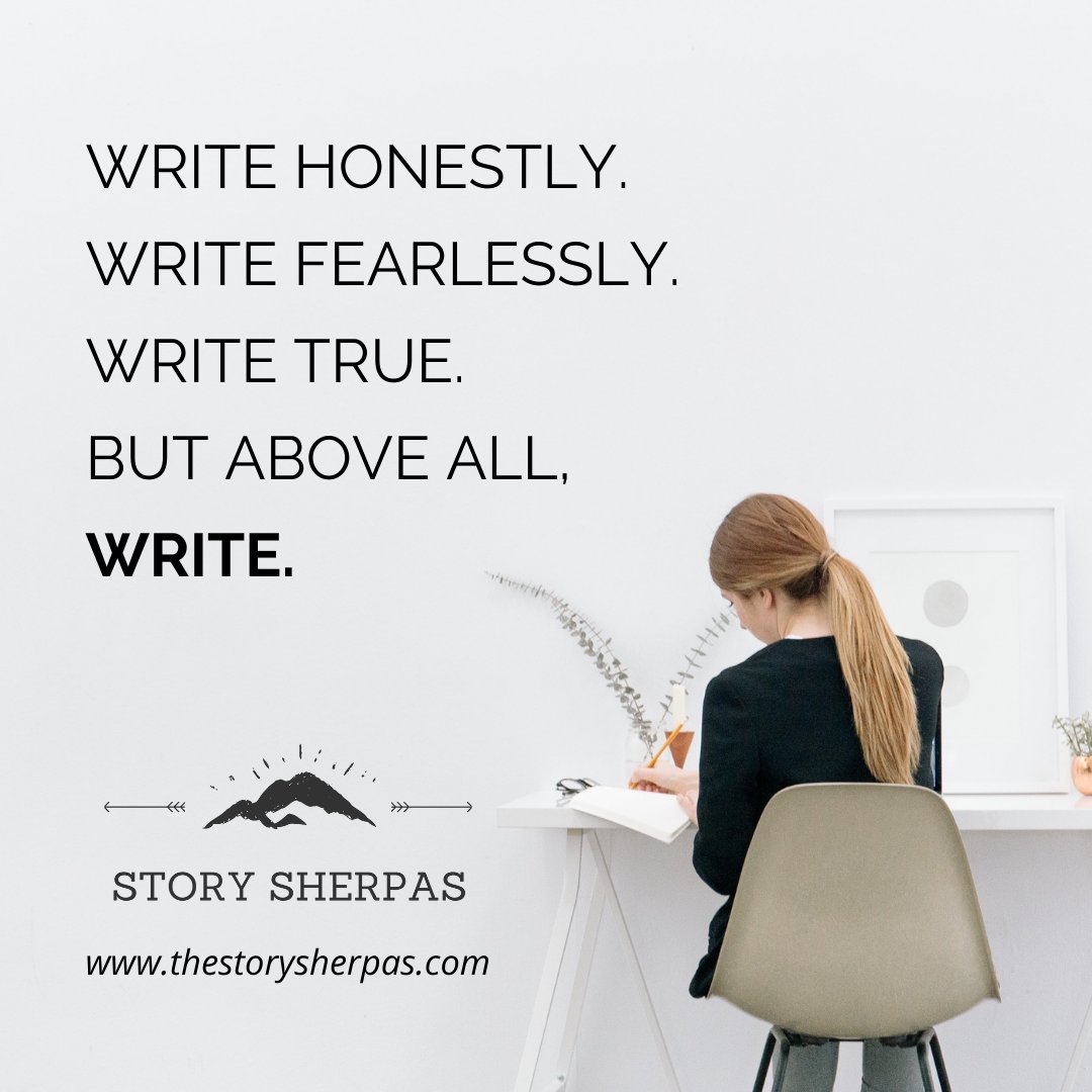 sherpas_the's tweet photo. Affirm that you will be honest, true, and fearless when you write. Then, WRITE. 

#books #writer #author #coach #entrepreneur #writing #publishing #writingcommunity #writersofig #writersofinstagram #bookwriting #bookwritingtips #bookwritingcourse #bookwritingcoach https://t.co/YuQfHlDtWz